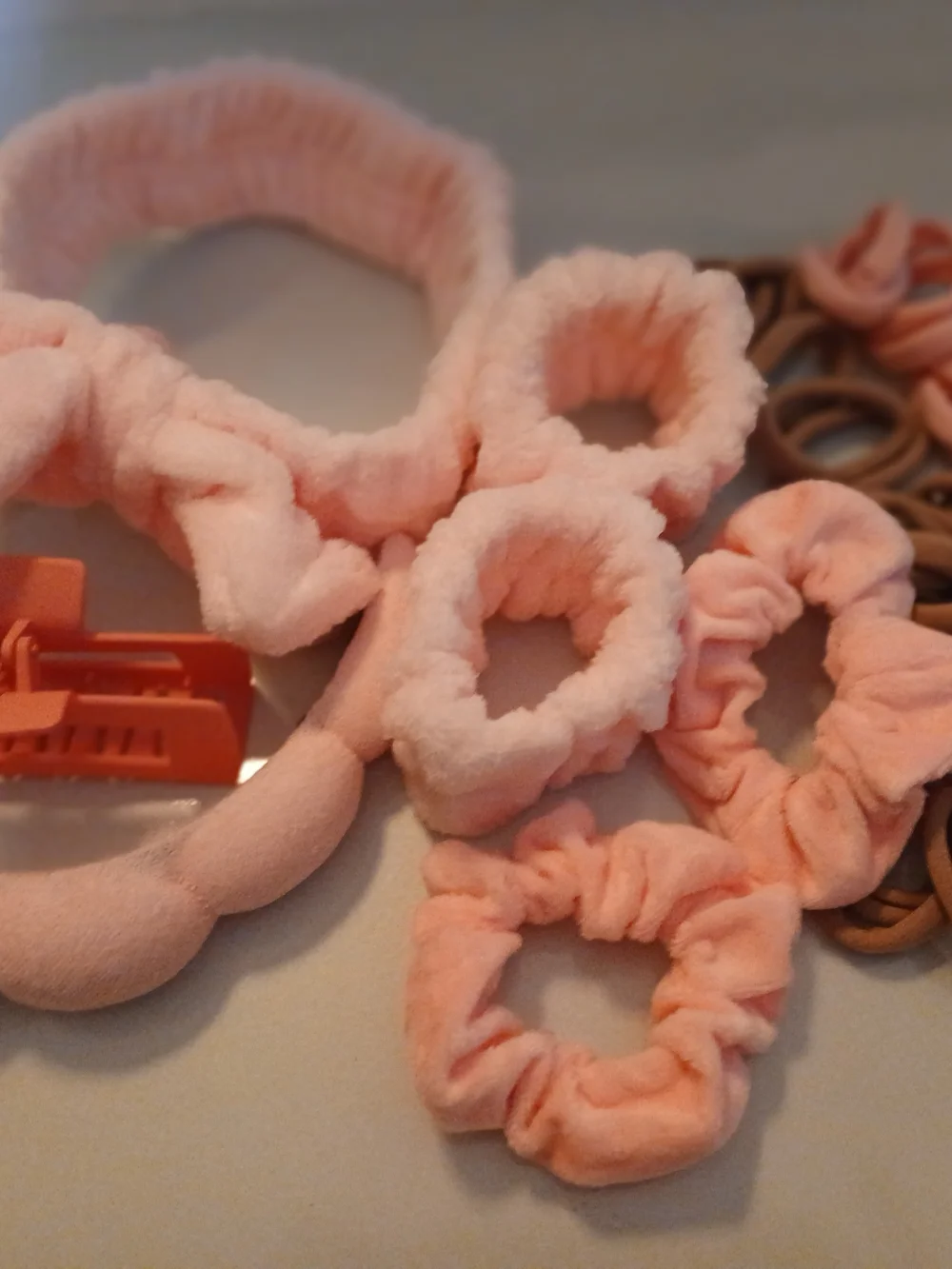 Pink Kids Hair Accessory Set - Soft Scrunchies & Clips